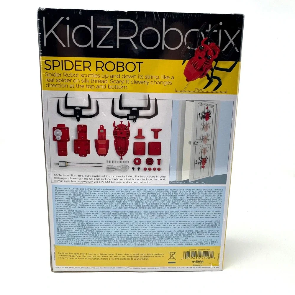 4M KidzRobotix Spider Robot STEAM Science Kit Red Plastic Build Your Own Toy NEW